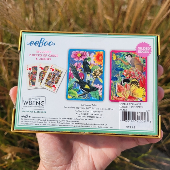 Botanical Garden Animal Print Playing Cards  NWT ~ Garden of Eden Bird Butterfly - Picture 2 of 11